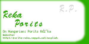 reka porits business card